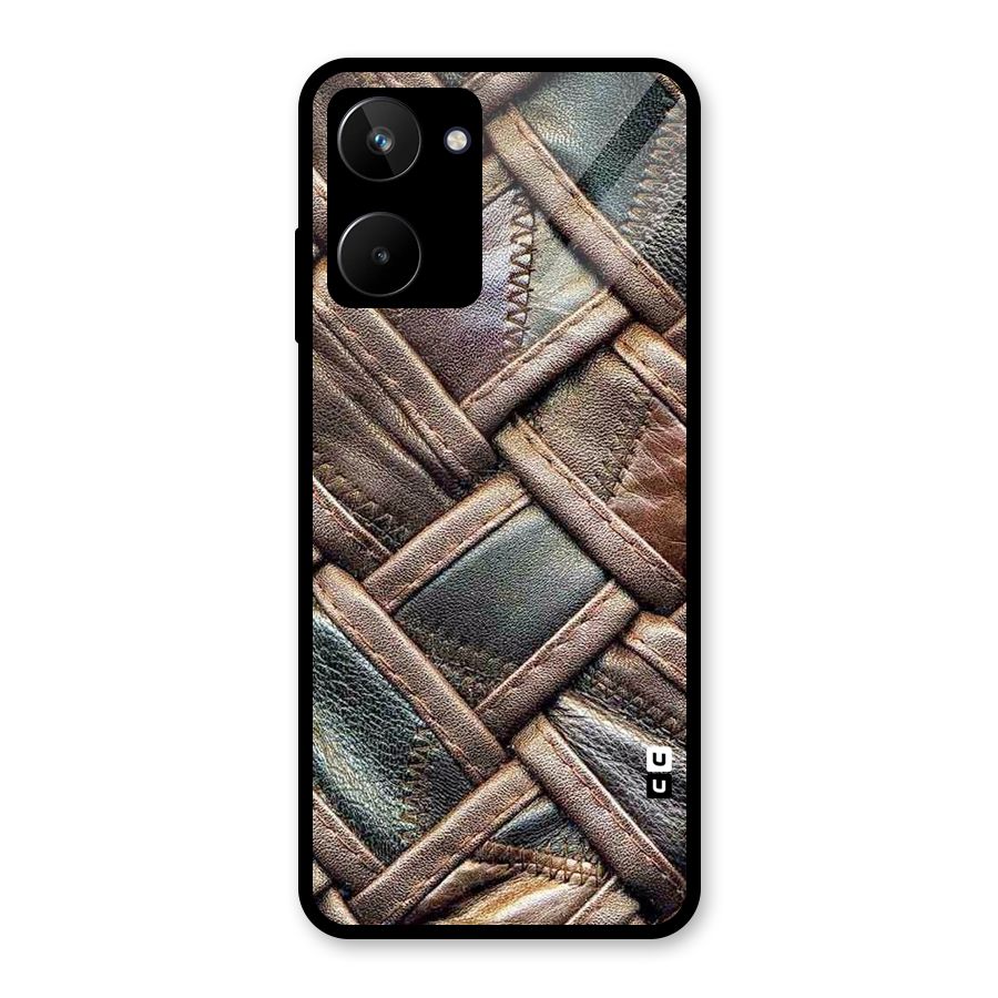 Classic Leather Belt Design Glass Back Case for Realme 10