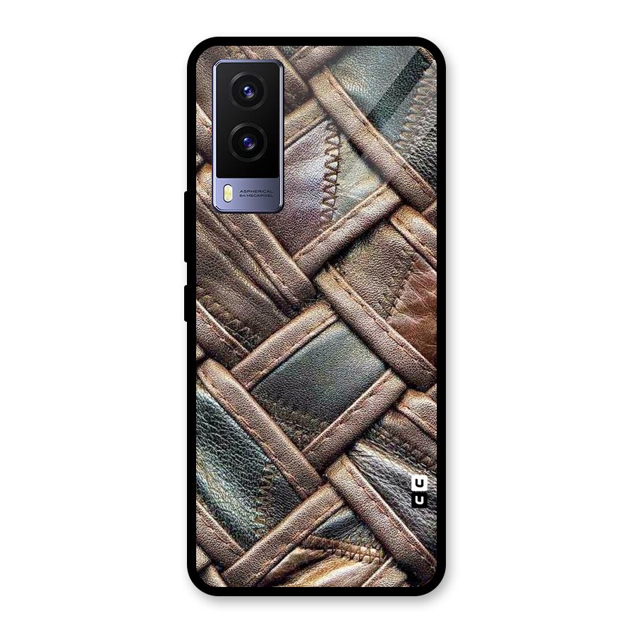 Classic Leather Belt Design Glass Back Case for Vivo V21e 5G