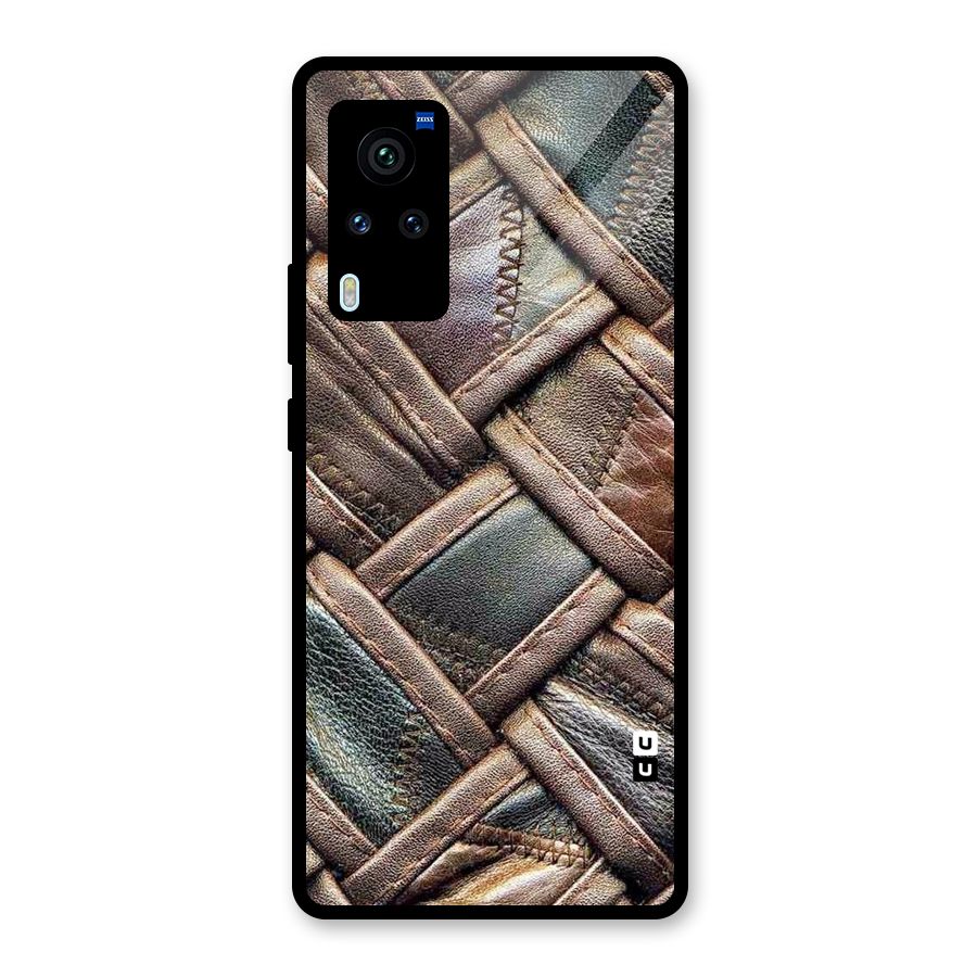 Classic Leather Belt Design Glass Back Case for Vivo X60 Pro