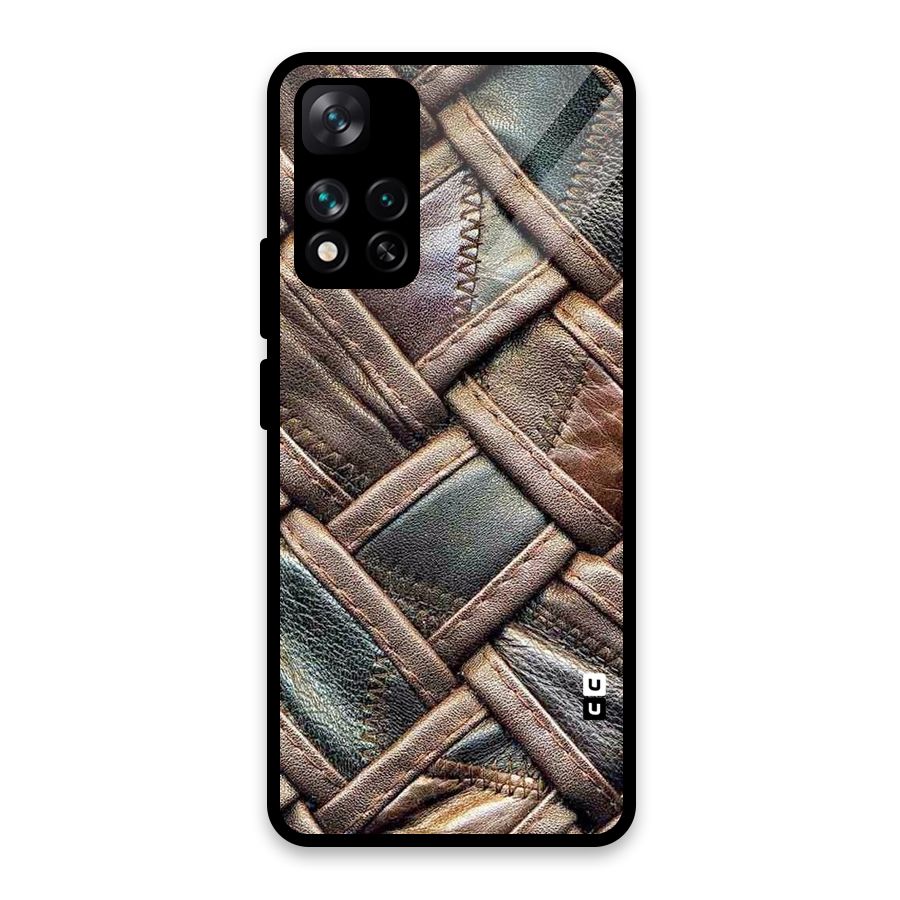 Classic Leather Belt Design Glass Back Case for Xiaomi 11i 5G