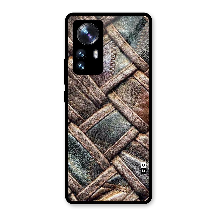 Classic Leather Belt Design Glass Back Case for Xiaomi 12 Pro