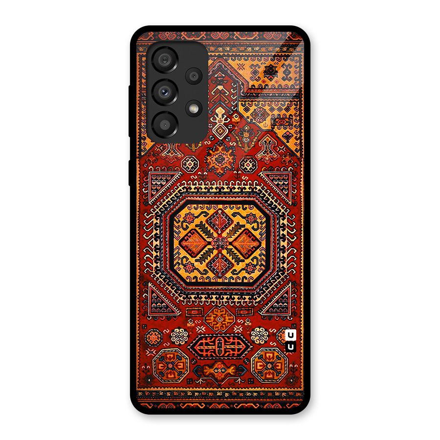 Classic Luxury Carpet Pattern Glass Back Case for Galaxy A33 5G