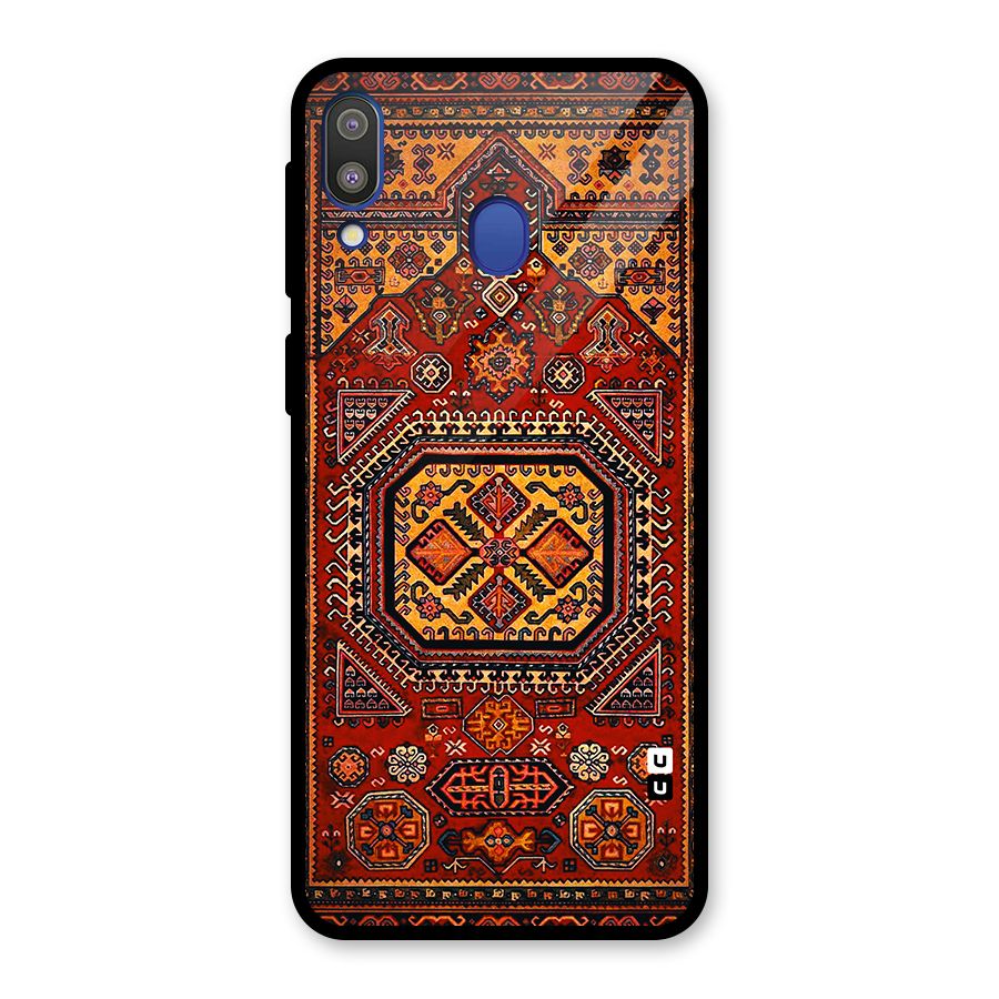 Classic Luxury Carpet Pattern Glass Back Case for Galaxy M20