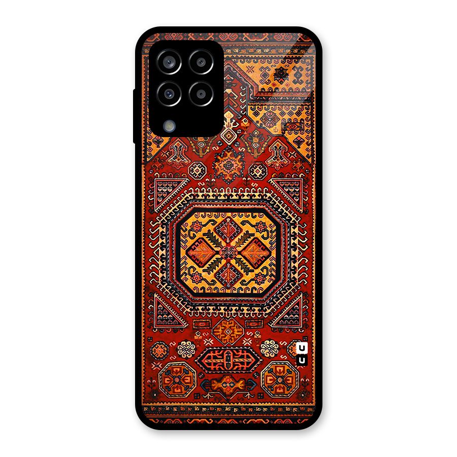 Classic Luxury Carpet Pattern Glass Back Case for Galaxy M33