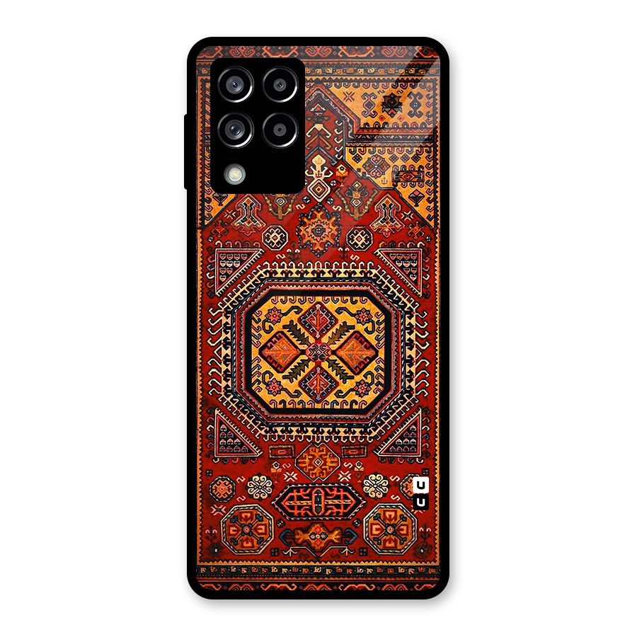 Classic Luxury Carpet Pattern Glass Back Case for Galaxy M53 5G