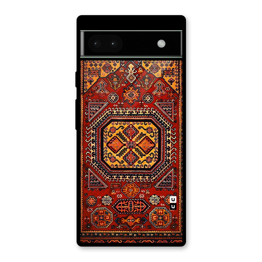 Classic Luxury Carpet Pattern Glass Back Case for Google Pixel 6a