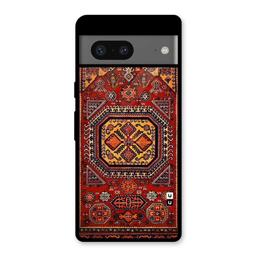 Classic Luxury Carpet Pattern Glass Back Case for Google Pixel 7