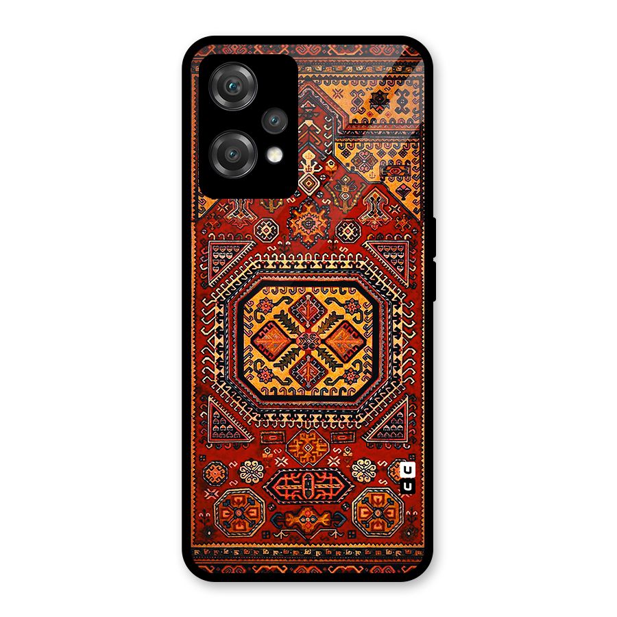 Classic Luxury Carpet Pattern Glass Back Case for OnePlus Nord CE 2 Lite 5G