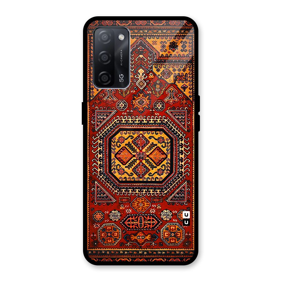 Classic Luxury Carpet Pattern Glass Back Case for Oppo A53s 5G