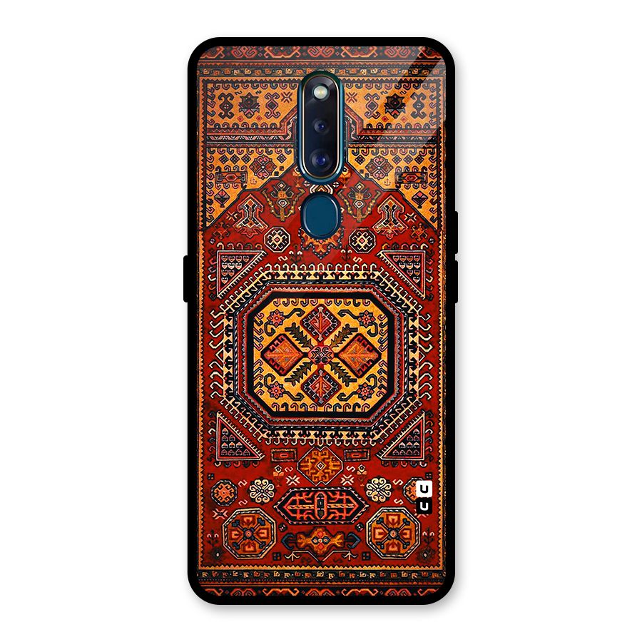 Classic Luxury Carpet Pattern Glass Back Case for Oppo F11 Pro