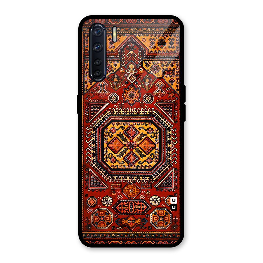 Classic Luxury Carpet Pattern Glass Back Case for Oppo F15