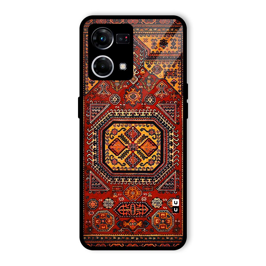 Classic Luxury Carpet Pattern Glass Back Case for Oppo F21 Pro 5G