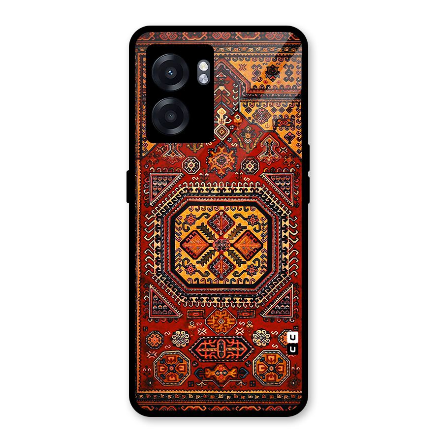 Classic Luxury Carpet Pattern Glass Back Case for Oppo K10 (5G)