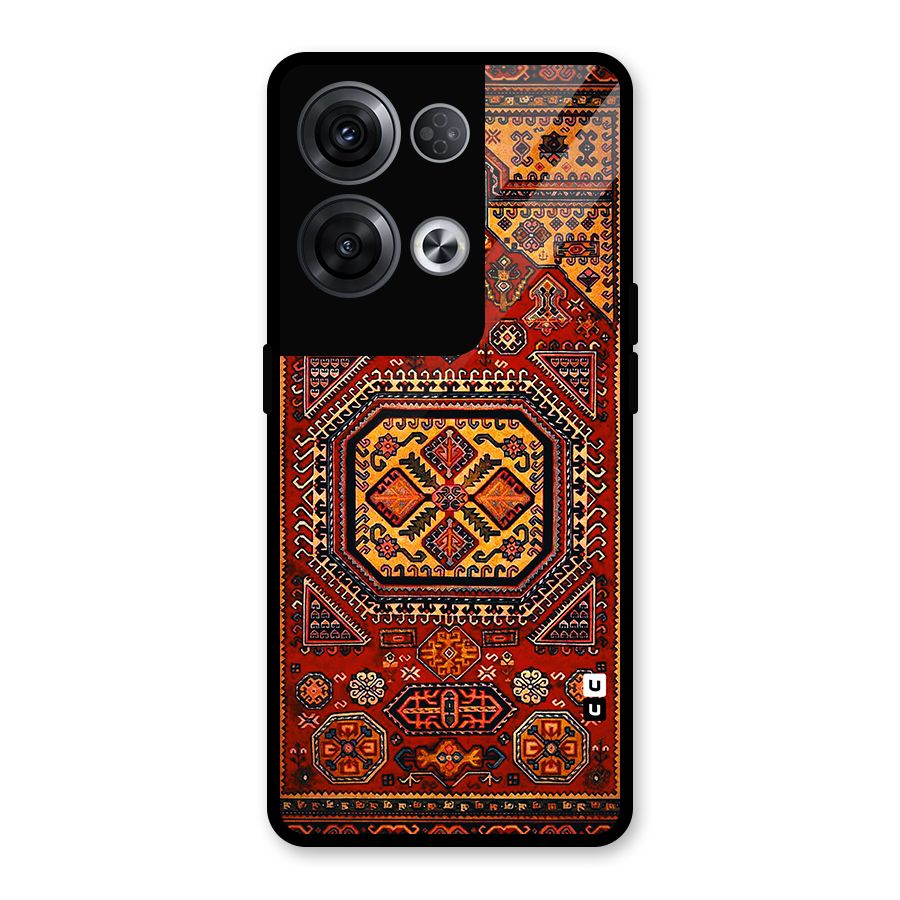 Classic Luxury Carpet Pattern Glass Back Case for Oppo Reno8 Pro 5G