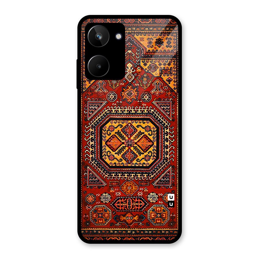 Classic Luxury Carpet Pattern Glass Back Case for Realme 10