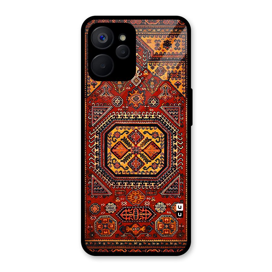Classic Luxury Carpet Pattern Glass Back Case for Realme 9i 5G