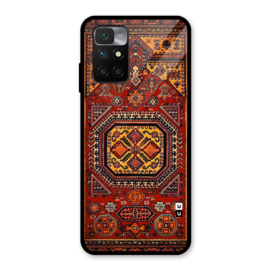 Classic Luxury Carpet Pattern Glass Back Case for Redmi 10 Prime