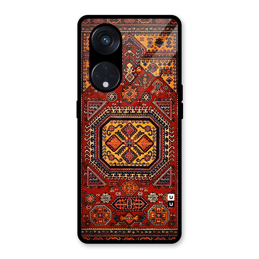 Classic Luxury Carpet Pattern Glass Back Case for Reno8 T 5G