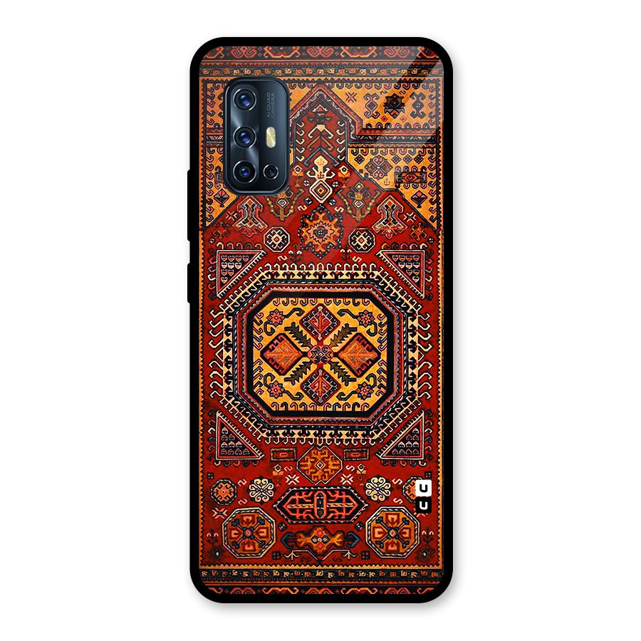 Classic Luxury Carpet Pattern Glass Back Case for Vivo V17