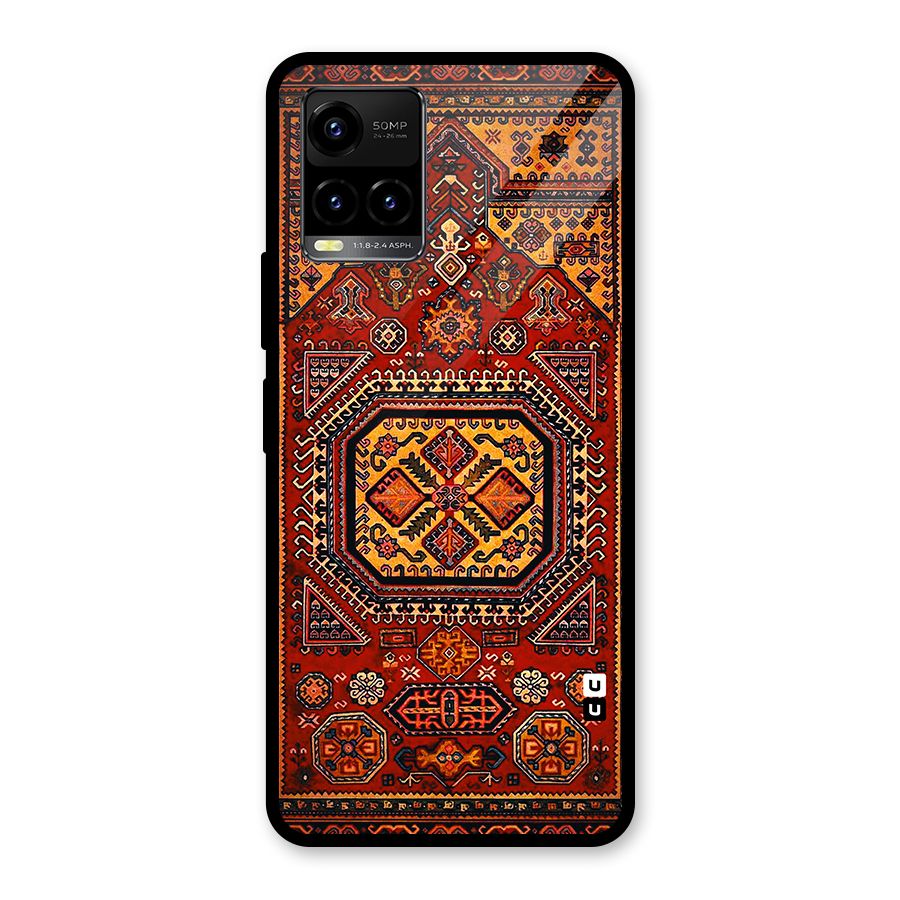 Classic Luxury Carpet Pattern Glass Back Case for Vivo Y21A