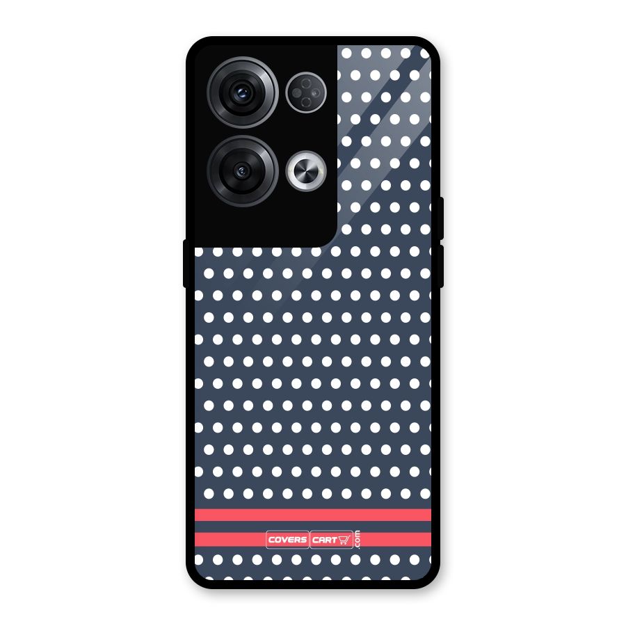 Classic Polka Dots Glass Back Case for Oppo Reno8 Pro 5G