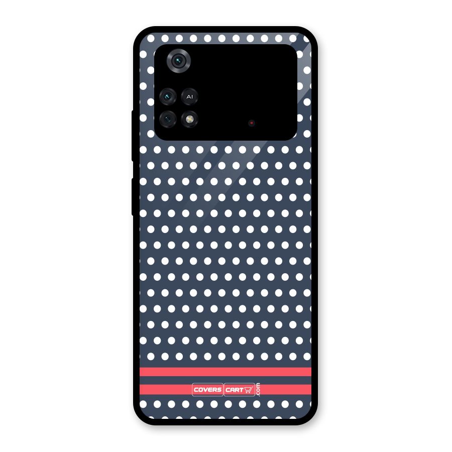 Classic Polka Dots Glass Back Case for Poco M4 Pro 4G