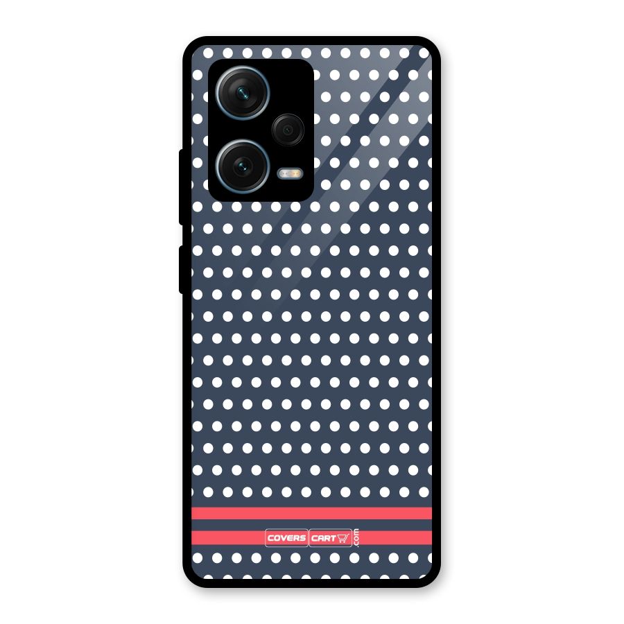 Classic Polka Dots Glass Back Case for Redmi Note 12 Pro Plus 5G