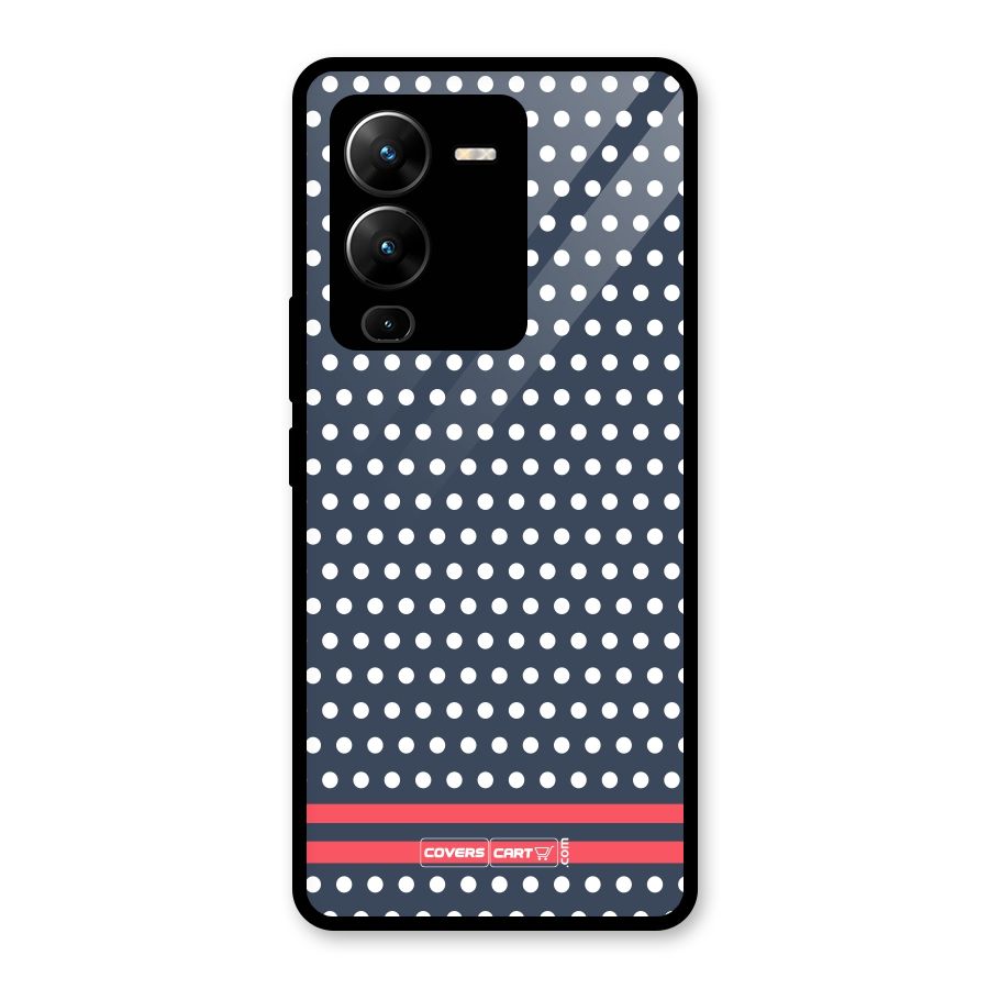 Classic Polka Dots Glass Back Case for Vivo V25 Pro