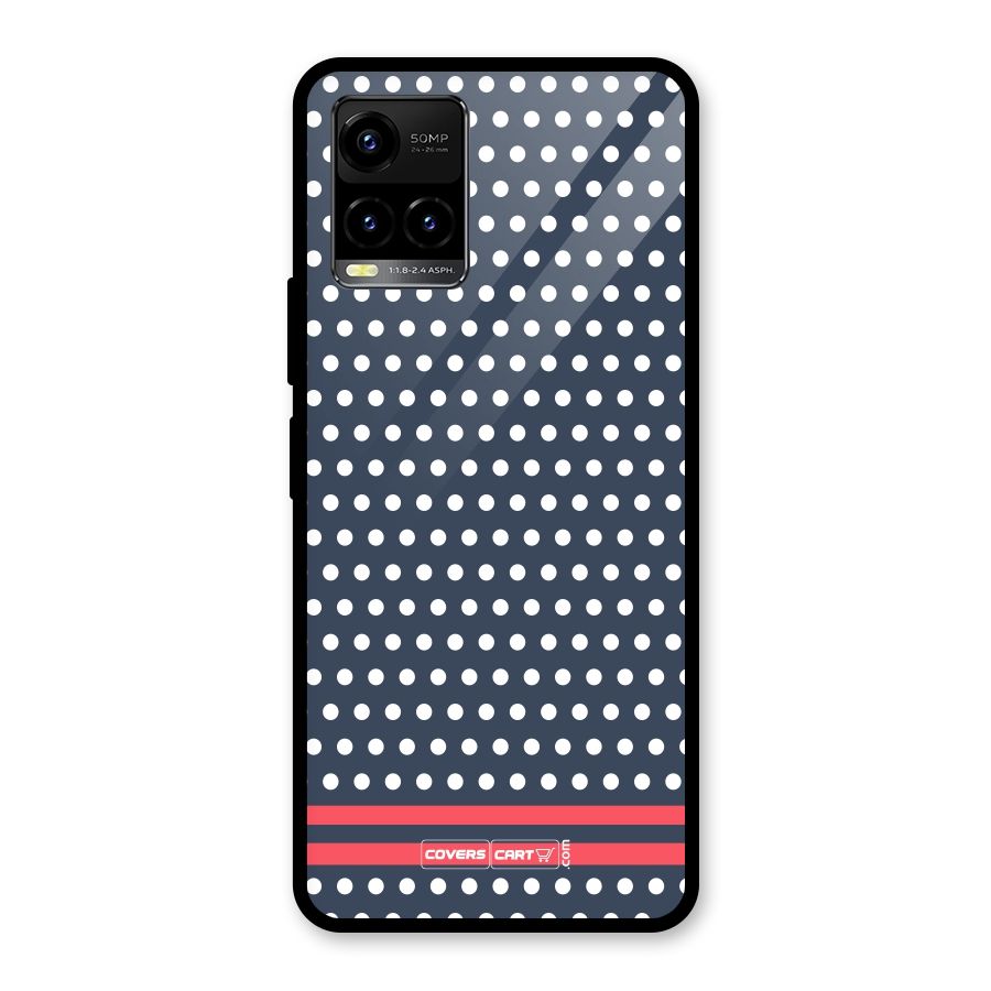 Classic Polka Dots Glass Back Case for Vivo Y21A