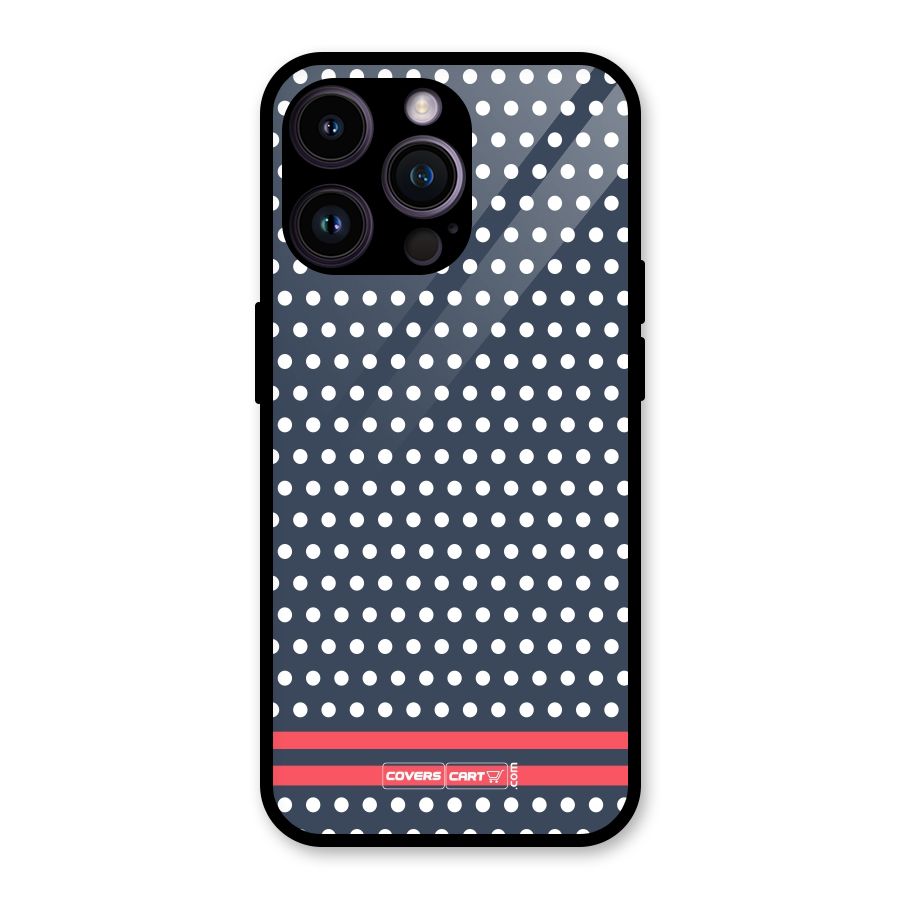 Classic Polka Dots Glass Back Case for iPhone 14 Pro Max