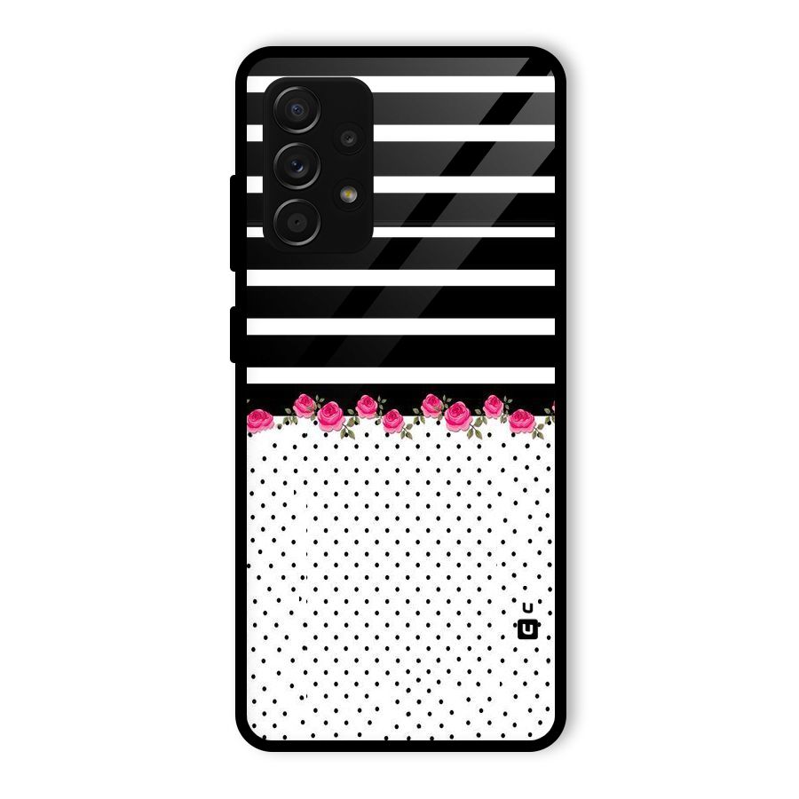Classic Polka Stripes Glass Back Case for Galaxy A53 5G
