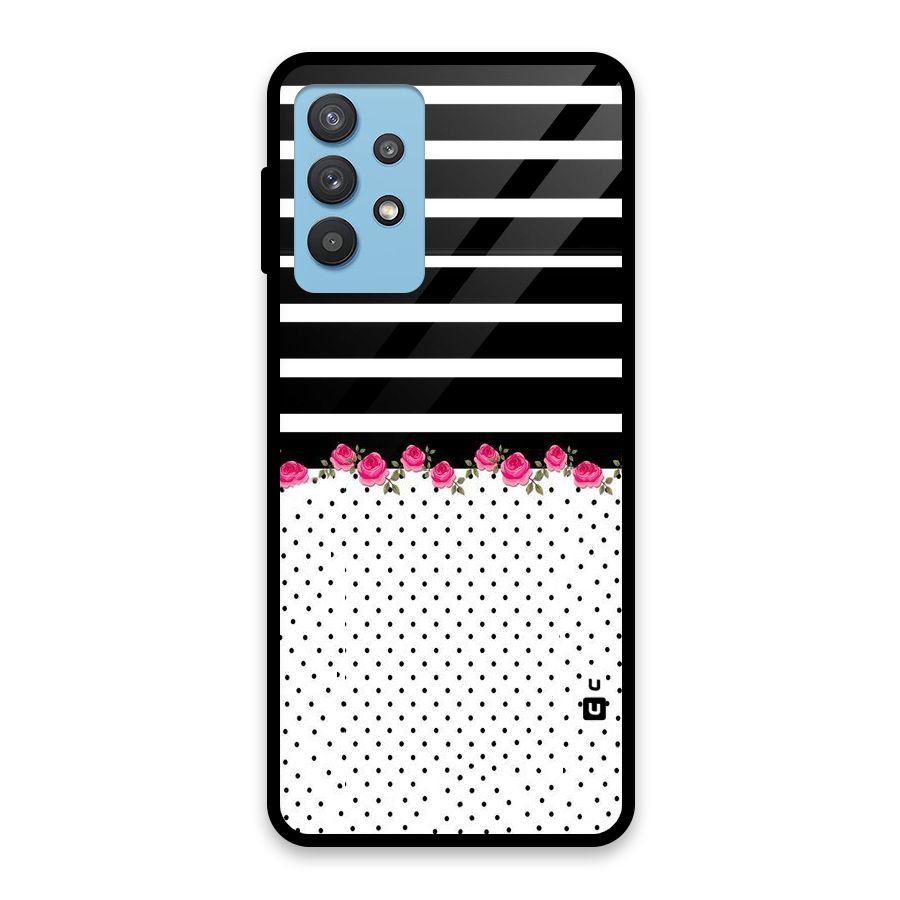 Classic Polka Stripes Glass Back Case for Galaxy M32 5G
