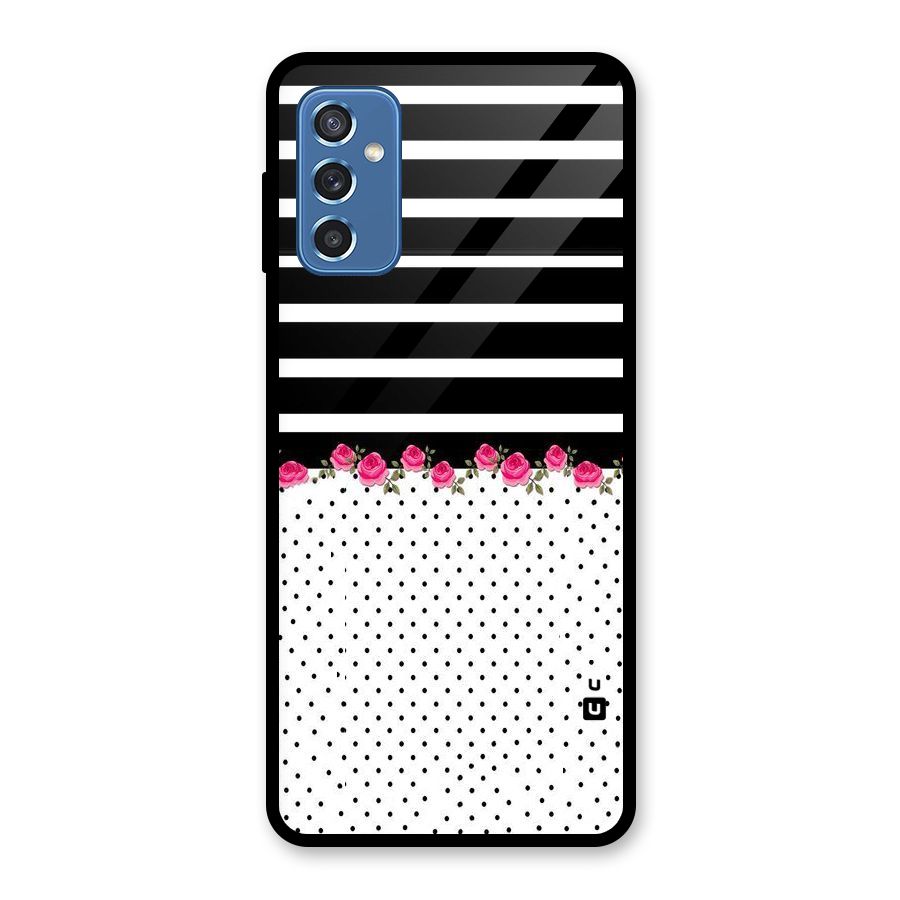 Classic Polka Stripes Glass Back Case for Galaxy M52 5G