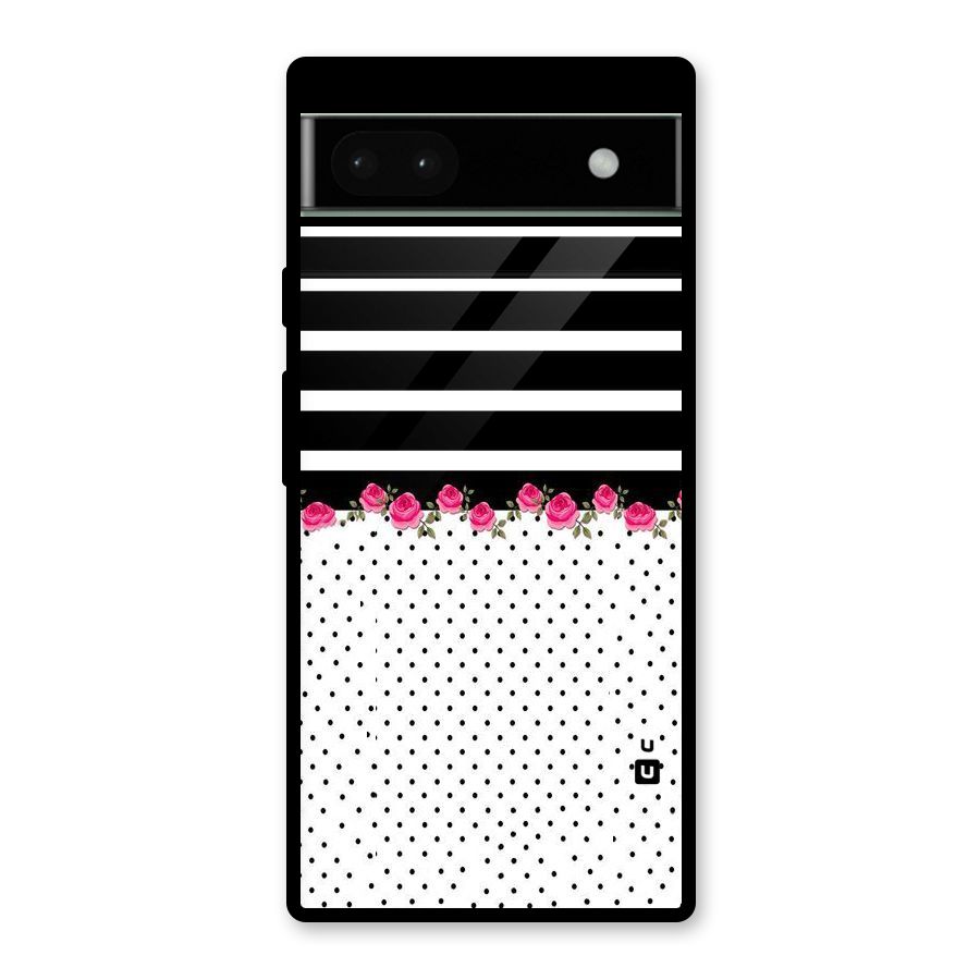 Classic Polka Stripes Glass Back Case for Google Pixel 6a