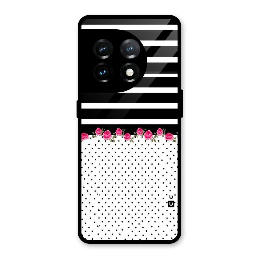 Classic Polka Stripes Glass Back Case for OnePlus 11
