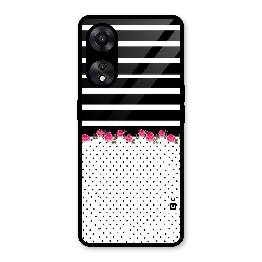Classic Polka Stripes Glass Back Case for Oppo A78