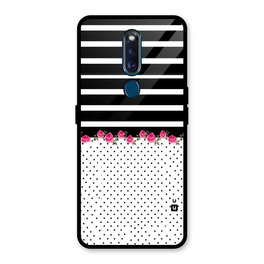 Classic Polka Stripes Glass Back Case for Oppo F11 Pro