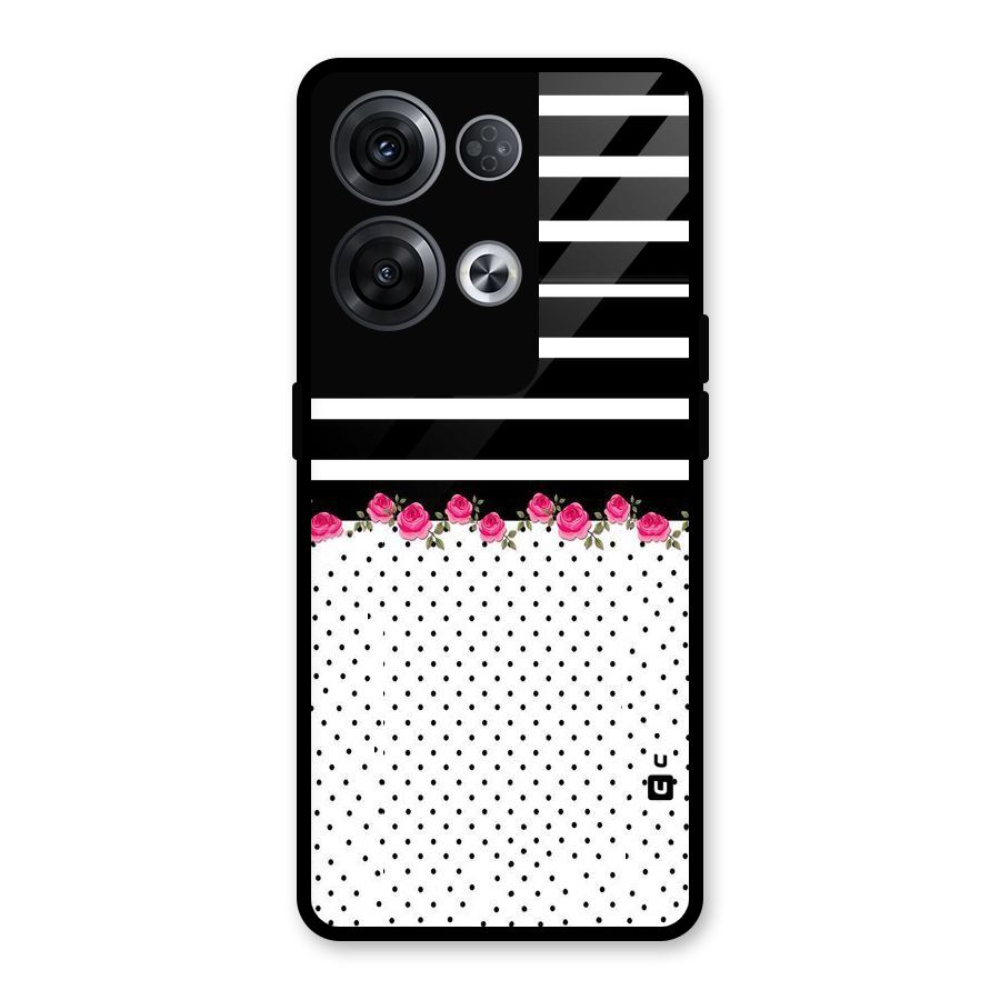 Classic Polka Stripes Glass Back Case for Oppo Reno8 Pro 5G