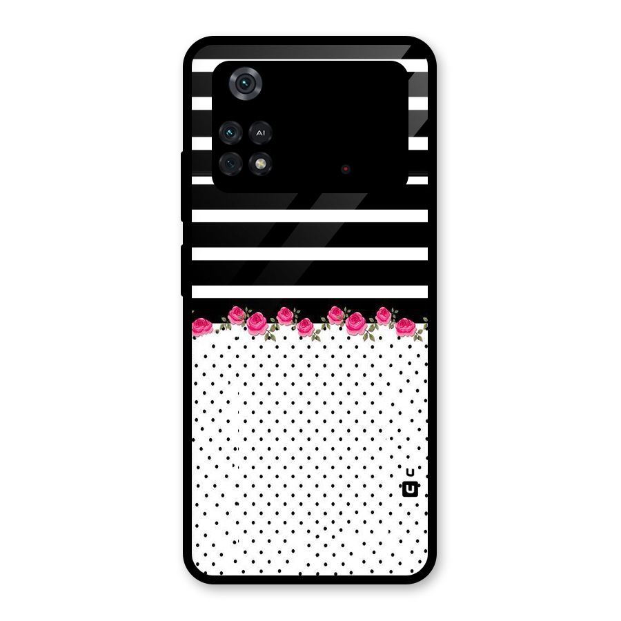 Classic Polka Stripes Glass Back Case for Poco M4 Pro 4G