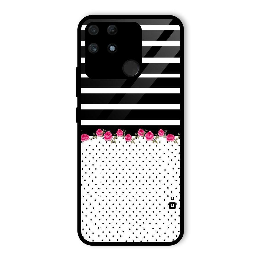 Classic Polka Stripes Glass Back Case for Realme Narzo 50A