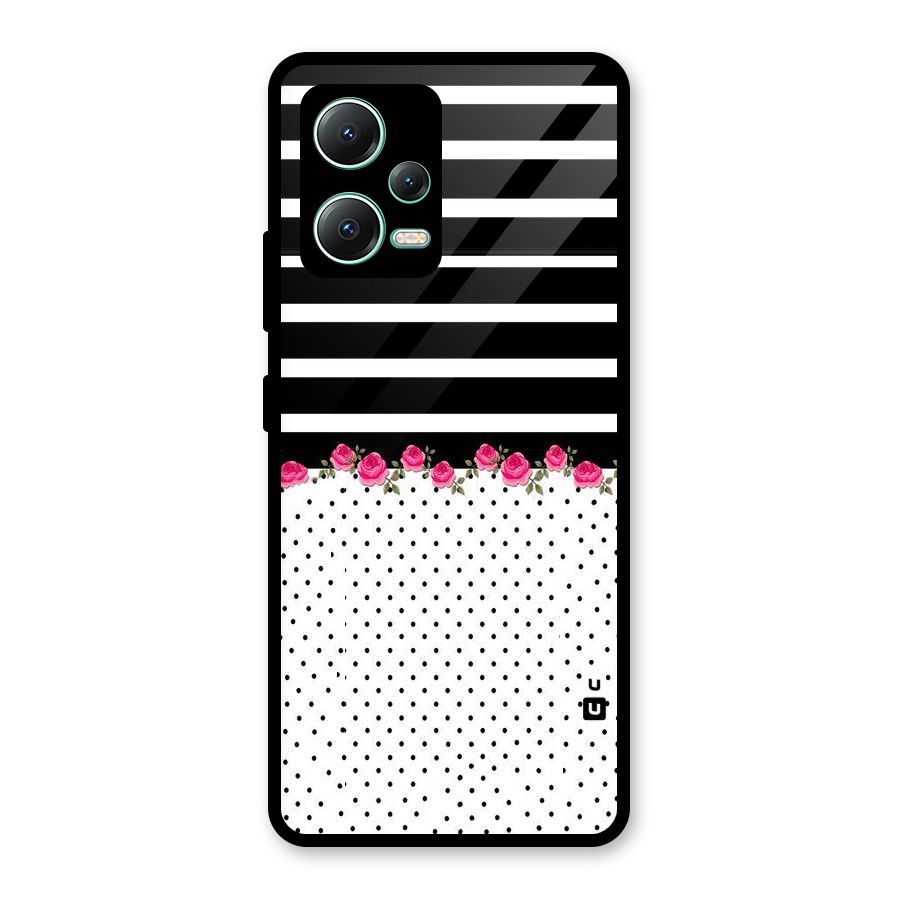 Classic Polka Stripes Glass Back Case for Redmi Note 12 5G