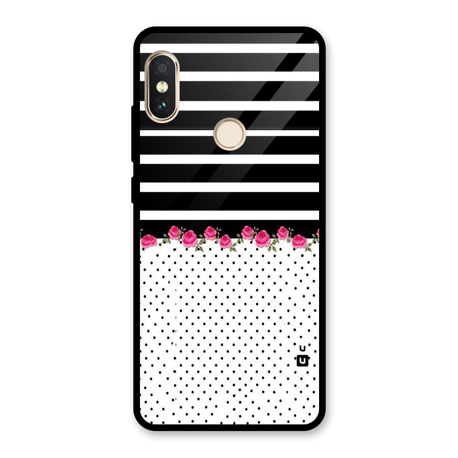 Classic Polka Stripes Glass Back Case for Redmi Note 5 Pro