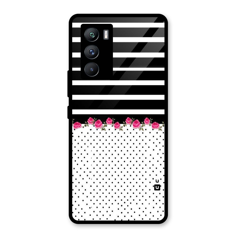 Classic Polka Stripes Glass Back Case for Vivo iQOO 9 SE