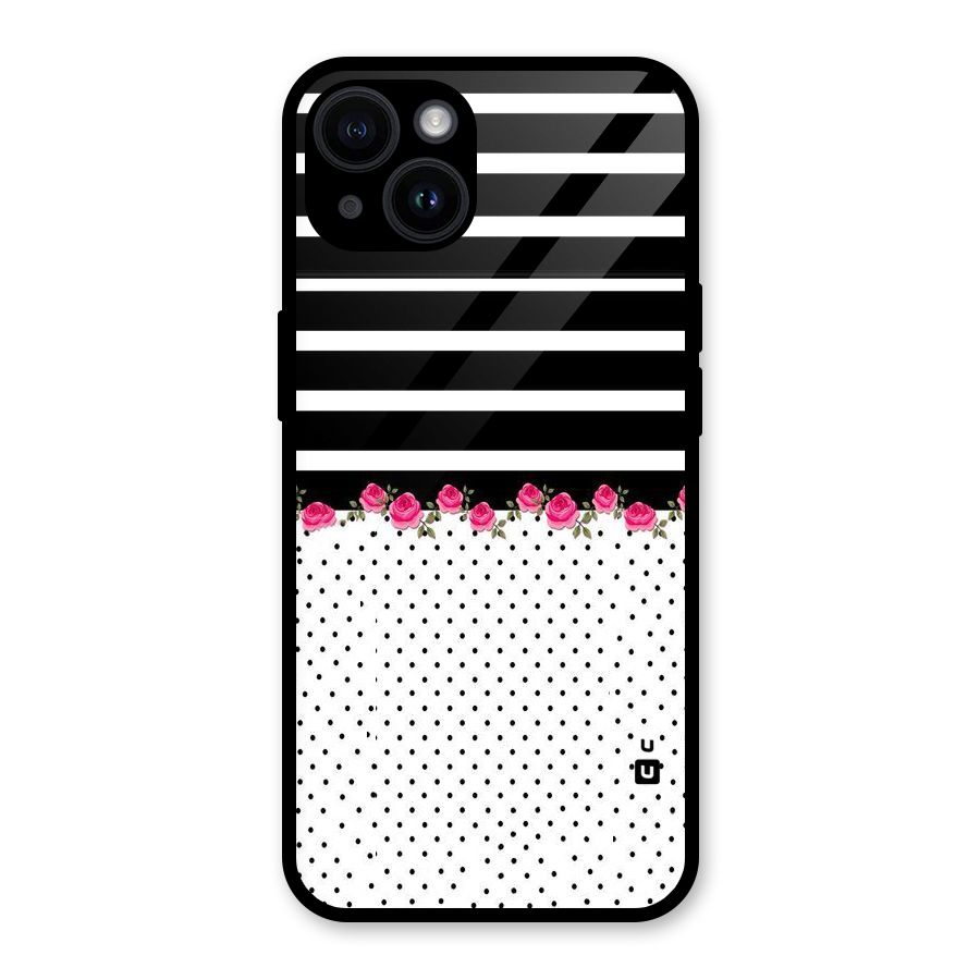Classic Polka Stripes Glass Back Case for iPhone 14