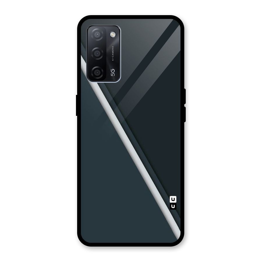 Classic Single Stripe Glass Back Case for Oppo A53s 5G