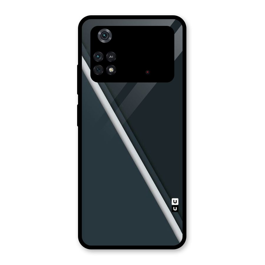 Classic Single Stripe Glass Back Case for Poco M4 Pro 4G