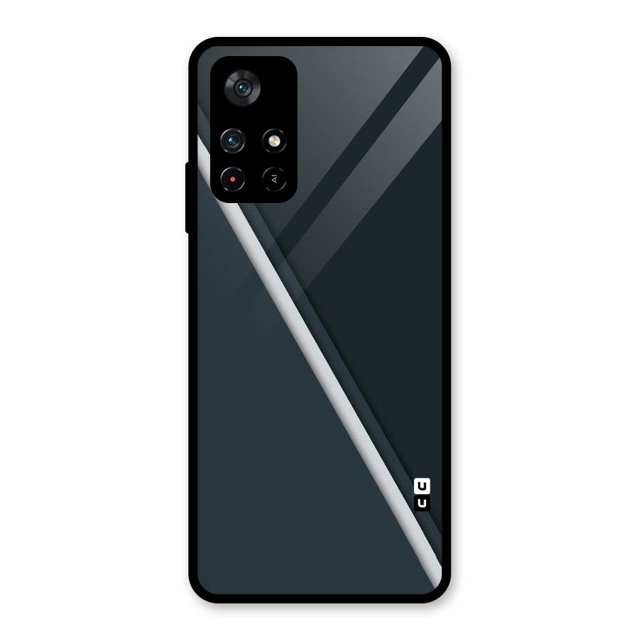 Classic Single Stripe Glass Back Case for Poco M4 Pro 5G