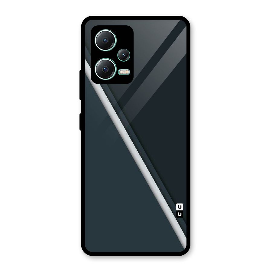 Classic Single Stripe Glass Back Case for Redmi Note 12 5G