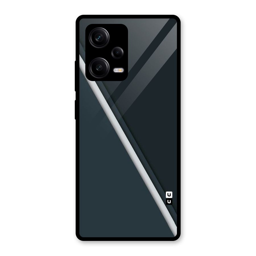 Classic Single Stripe Glass Back Case for Redmi Note 12 Pro