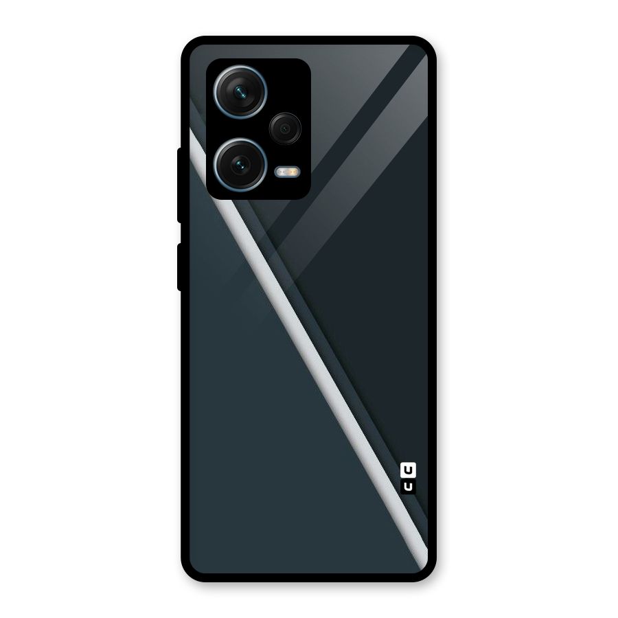 Classic Single Stripe Glass Back Case for Redmi Note 12 Pro Plus 5G